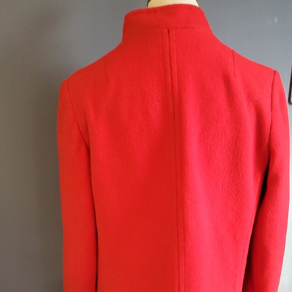 Vtg Coatique Red Wool Women's Pea Coat Jacket - Picture 8 of 13